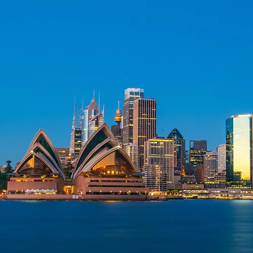 sydney scene of Sydney with the Opera House and cityscape, used as a background for NSW freight services