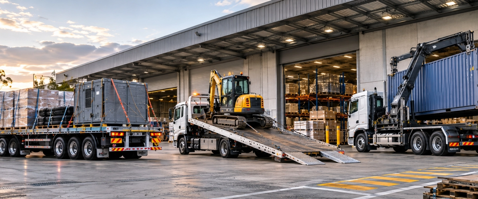 Professional using digital logistics interface comparing general and specialized freight services in Australia